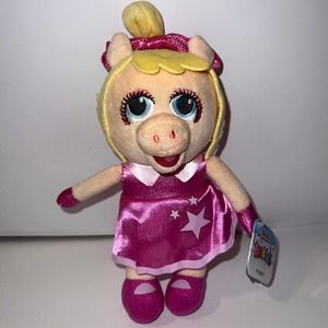 Disney Junior Muppet Babies Miss Piggy Plush 8” Stuffed Animal Toy Pink Dress